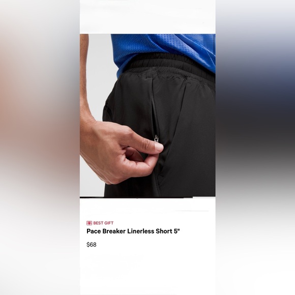 Like New! Lululemon Men’s Black Pace Breaker Linerless Shorts 5”-Sz Medium - Picture 3 of 8